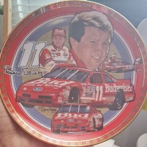Budweiser Racing Plate with Red and Blue Design